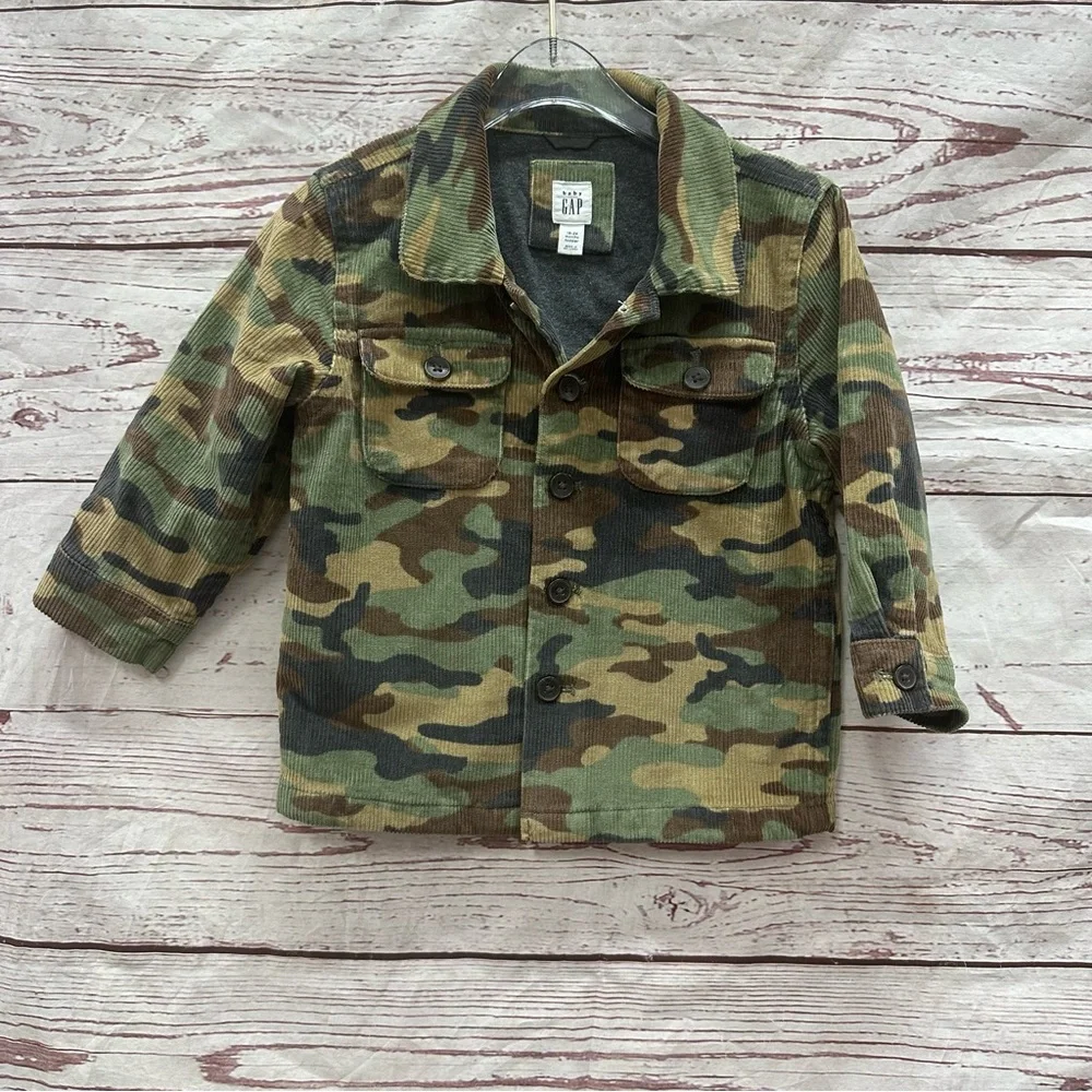 Gap Army Fatigue Corduroy Jacket Size 18-24 Months